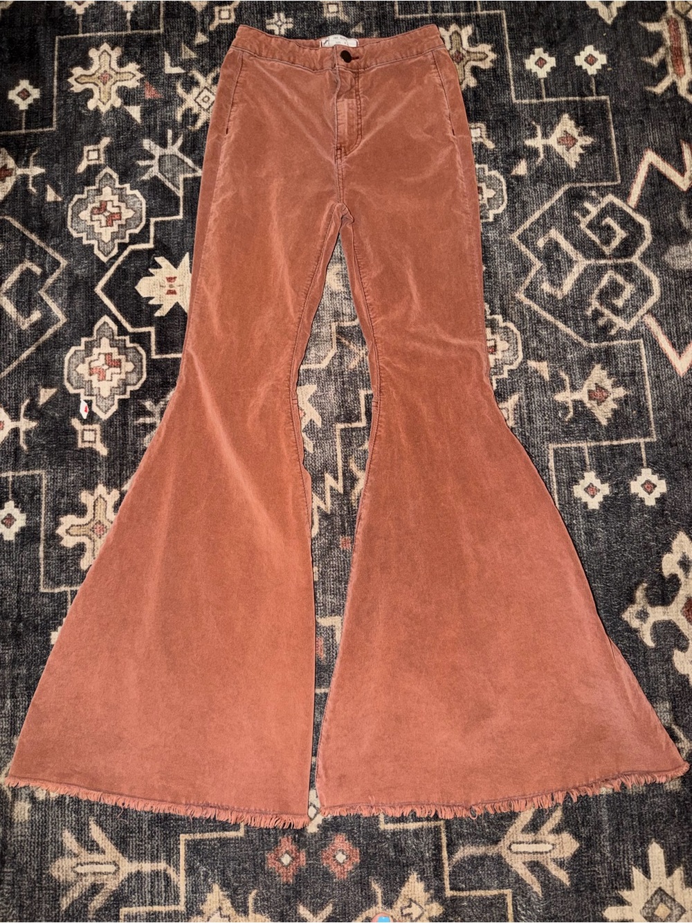Free People Rust Corduroy Flare Jeans